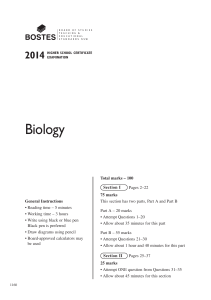 2014 HSC Biology - Board of Studies