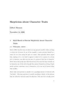 Skepticism about Character Traits