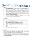 Genetic Inheritance - Wesleyan Science Outreach