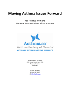 Moving Asthma Issues Forward - The Asthma Society of Canada