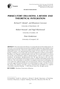 persecutory delusions: a review and theoretical integration