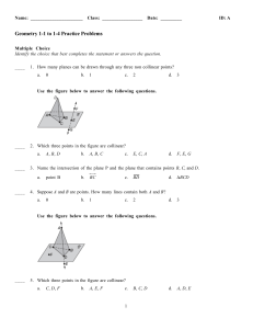 Geometry 1-1 to 1-4 Practice Problems