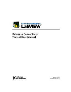 Database Connectivity Toolset User Manual