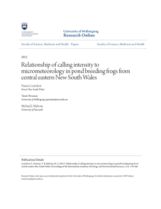 Relationship of calling intensity to - Research Online