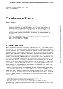 The relevance of Keynes - Dr. Robert E. Looney Homepage