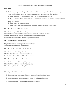 Modern World History Focus Questions 2009