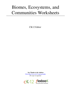 Biomes, Ecosystems, and Communities Worksheets