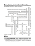 Mental Disorders Crossword Puzzle Answer Key Across