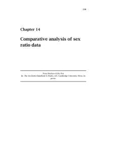 Comparative analysis of sex ratio data