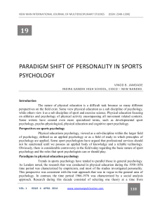paradigm shift of personality in sports psychology