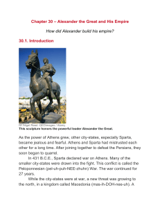 Chapter 30 – Alexander the Great and His Empire How did