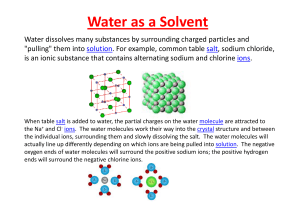 Water as a Solvent