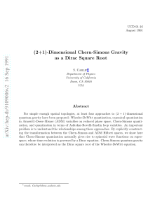 (2+ 1)-Dimensional Chern-Simons Gravity as a Dirac Square Root