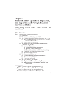 Forms of Entry, Operation, Expansion, and Supervision of Foreign