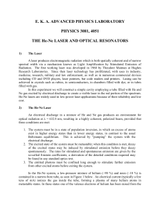 He-Ne laser -- Optical Resonator