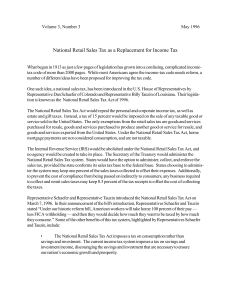 National Retail Sales Tax as a Replacement for Income Tax