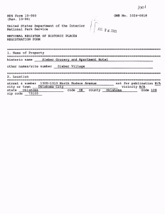 NFS Form 10-900 0MB No. 1024-0018 (Rev. 10-90