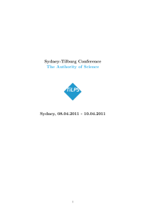 Sydney Tilburg Conference 2011