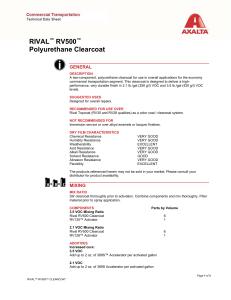 RIVAL™ RV500™ Polyurethane Clearcoat