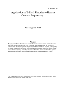 Application of Ethical Theories to Human Genome Sequencing