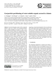 Gas/particle partitioning of water-soluble organic aerosol in Atlanta