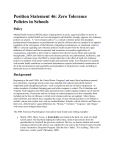 Position Statement 46: Zero Tolerance Policies in Schools Policy