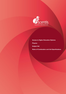 Ascentis Subject Set Unit Specifications – Physics