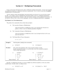 Section 4.3 Multiplying Polynomials