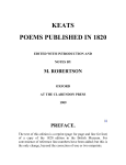 keats poems published in 1820 - Free