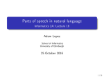 Parts of speech in natural language