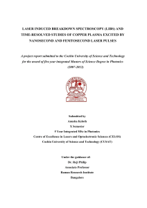 laser induced breakdown spectroscopy (libs)