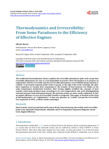 Thermodynamics and Irreversibility