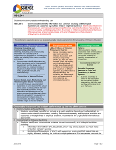 HS-LS4-1 Evidence Statements