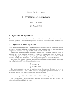 Systems of Equations - of Vera L. te Velde