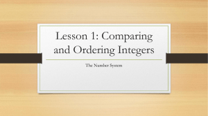 Lesson 1: Comparing and Ordering Integers