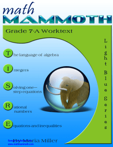 Math Mammoth Grade 7-A Complete Curriculum Samples