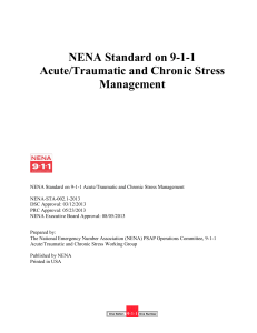 NENA Standard on 9-1-1 Acute/Traumatic and Chronic Stress