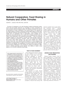 Food sharing in humans and other primates