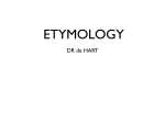 ETYMOLOGY 1 Words