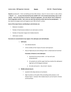 Lecture 15 Deserts