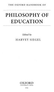 PHILOSOPHY OF EDUCATION