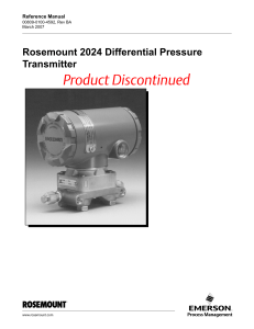 Rosemount 2024 Differential Pressure Transmitter