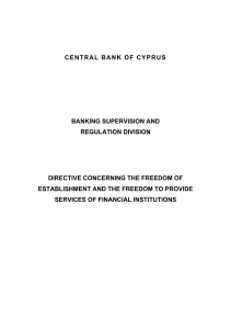 central bank of cyprus banking supervision and regulation division