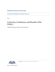 Criticisms, Limitations, and Benefits of the DSM-5
