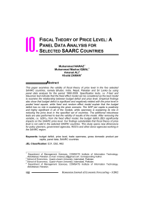 fiscal theory of price level: a panel data analysis for selected saarc
