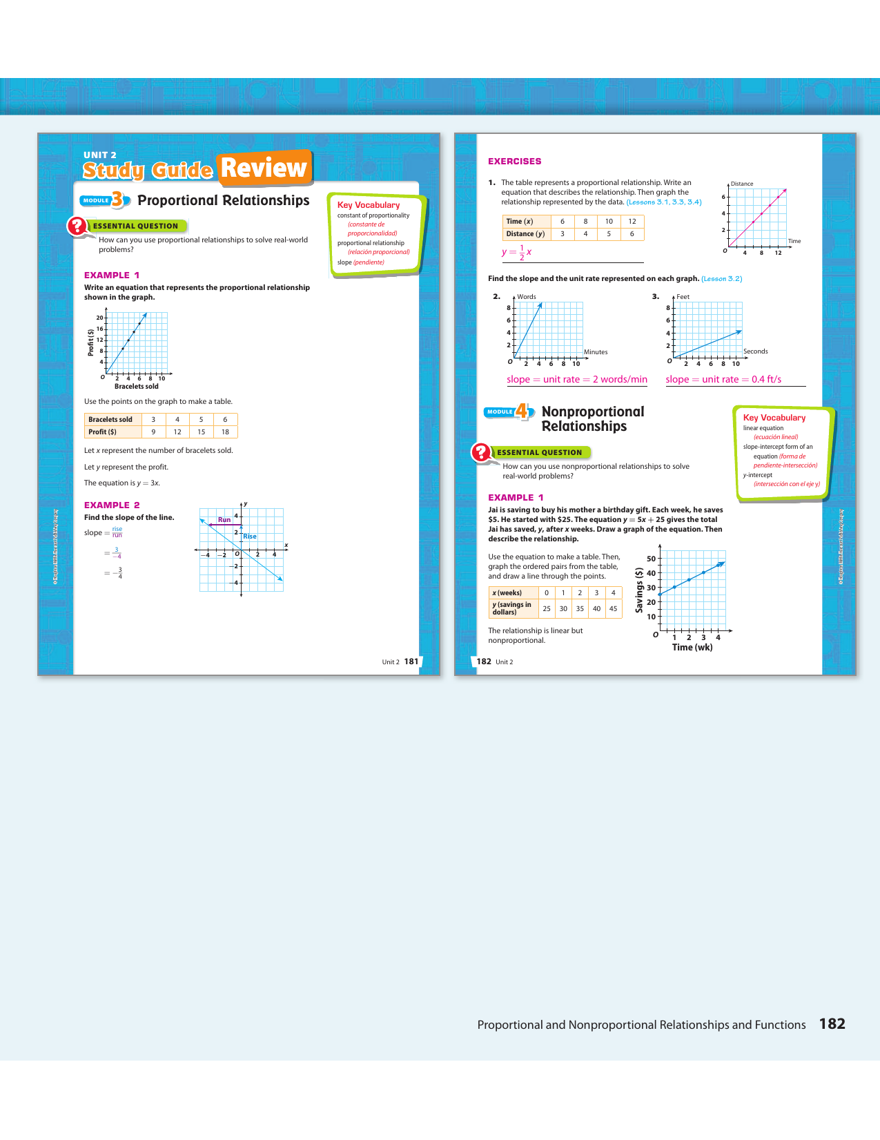 Proportional and nonproportional relationships worksheet