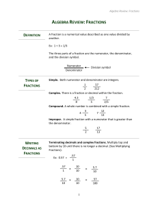 algebra review:fractions
