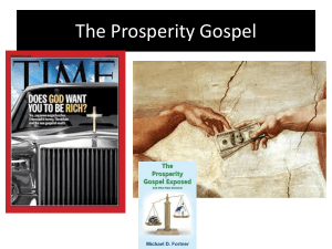 The Prosperity Gospel - False Doctrines Of Man