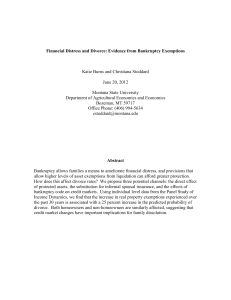 Financial Distress and Divorce: Evidence from Bankruptcy