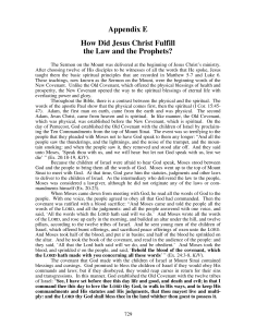 Appendix E How Christ Fulfilled Law and Prophets